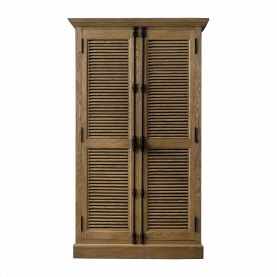 China Classy Solid Wood Oak Canopy Door Wardrobe (Size)Adjustable Custom American Furniture Bedroom for sale