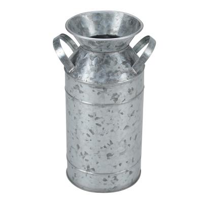 China 2021 Popular Decoration Milk Can Form Galvanized Barrels For Home And Garden Flower Pot for sale