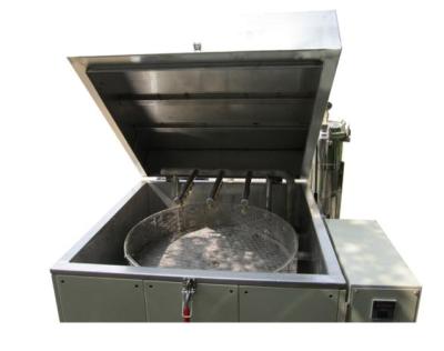 China Critical Cleaning / Residue Free Rotary Type Metal Basket Parts Cleaning Machine for sale