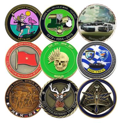 China High Quality Europe No Minimum Wholesale Custom Metal Double Sided Blank Custom 3D Logo Enamel Firefighter Challenge Coin for sale