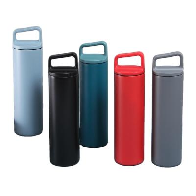 China Sustainable Sports Water Bottle Stainless Steel Flask With Handle Lid Large Capacity 480ml 600ml Double Outside Wall for sale