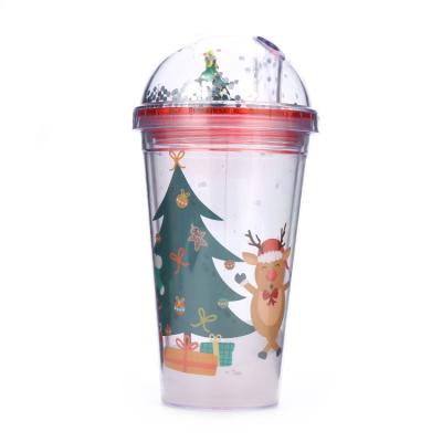 China 16oz 450ml Matte Acrylic Tumbler Tumbler Clear Acrylic Lean Double Walled Plastic Hot Viable Cups Double With Straw for sale