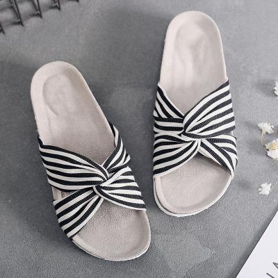 China New Styles Women Lightweight Cross Straps Sandals Summer Fashion With Cork Footbed And Anti-Slip Sole for sale