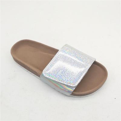 China Flat 2022 New OEM Big Kids Teenager Girls PU Top Sandals New Organic Summer Glitter for sale