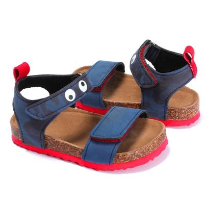 China 2021 New Hot-selling Flat Design Daily Outdoor Adjustable Hook and Loop Closure Straps Sandals Boys Toddler Cute Kids for sale