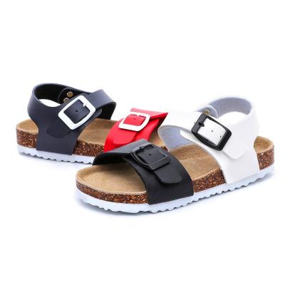 China Wholesale High Quality Kids Boys Flat Sandals With Organic Cork Comfortable Footbed for sale