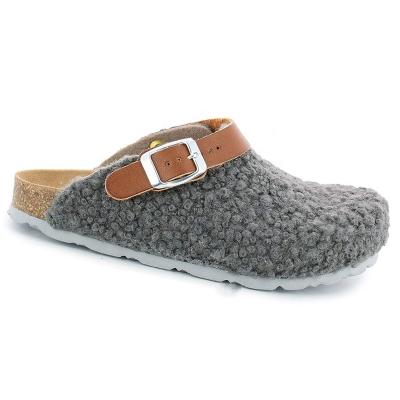 China Good Quality Thermal Women's Cork Clogs Indoor Outdoor Ladies Fabric Boston Sherpa Mules Memory Foam Cushion Warm Slippers for sale