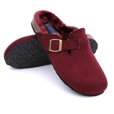 China ARCH SUPPORT Women Home Shoes Cork Clogs Indoor Outdoor with Faux Fur Lining for sale