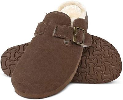 China ARCH BACK Premium Women's Comfortable Footbed Boston Clogs Outdoor Indoor Mules Slippers With Warm Furry Lining for sale