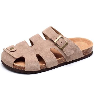 China ARCH BACK Good Quality Cork Leather Insole Men And Women Clogs Sandals With Memory Foam Foot-bed for sale