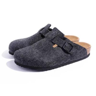 China ARCH BACK Wholesale High Quality Men Women Indoor Outdoor Slip-in Felt Mule Shoes Clogs With Comfort Cork Foot-bed for sale