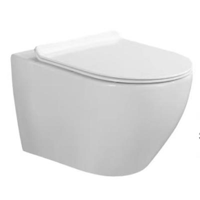 China 2022 Newest Wall Mounted Bathroom Double-flux Wall Hung Toilet Rimless Wall Hang Ceramic Toilet Wc Sanitary Ware for sale