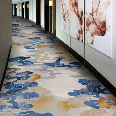 China Washable Floor Hotel Carpets Restaurant Loop Pile Soft And Comfortable Printing Wall To Wall PP Carpet for sale