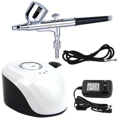 China Airbrush Cheap Beauty Makeup Mini Air Compressor with Spray Gun for Tanning Airbrush Kit Nails Makeup Cake Decorating Set for sale