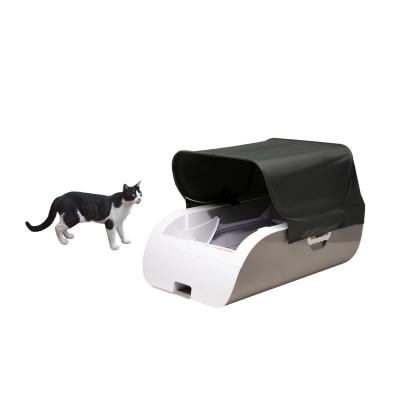 China Cat Toliet MA1-91 White Hot Sale Full Automatic Anti-stick Easy Clean Intelligent Cat Litter Box With Tent for sale