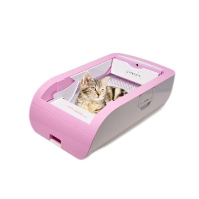 China Cat Toliet MA2-14 APP pink version cat litter box semi-closed automatic self-cleaning litter box cleaner for sale