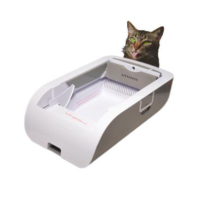 China Cat Toliet Automatic Self Cleaning Cat Litter Box Smart Cat Toilet Training Kit Pet Litter Box Tray Splash Proof Arenero Gato Cerrado for sale