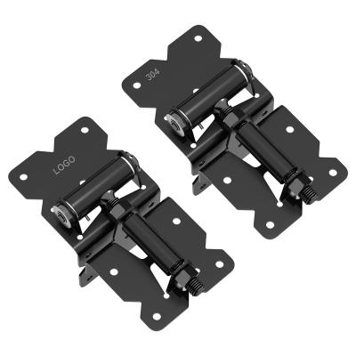 China Wholesale Modern Black Adjustable Hinges Stainless Steel Hardware PVC Wooden Gate Post Hinge Barrier for sale