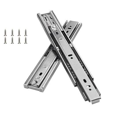 China Modern Dimming Three-Section Slide Rail Channel Telescopic Drawer Slides Ball Bearing Bottom Mounted Drawer Slide For Cabinet for sale