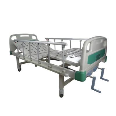 China Hot Sales 2021 Hospital Modern Design ABS Flat Manual Hospital Bed 2 Function Home Medical Nursing Bed for sale