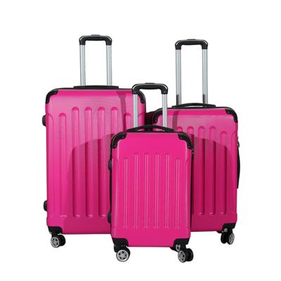 China Popular 20 Inch Pink ABS Luggage Sets Hard Shell Suitcase Set Travel Trolley Luggage Bag for sale