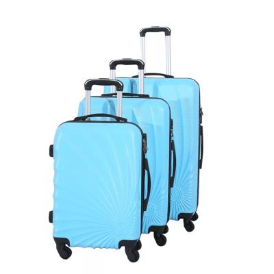 China ABS Blue 20 Inch Polyester Alloy Trolley Case Luggage Suitcase Popular For Travel for sale