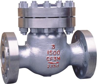 China Cast Stainless Steel A351-CF8M High Pressure Bolted Bonnet Swing Check Valve 900LB - 1500LB for sale