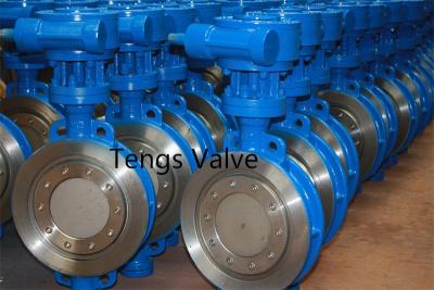 China Cast Steel Wafer Type Triple Eccentric (Offset) Manual Butterfly Valve Class150 Class300 Class600 for sale