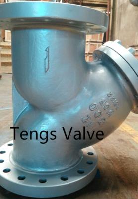 China API Cast Carbon Stainless Steel CLASS 300LBS Double Flanged RF Y Type Strainer for sale