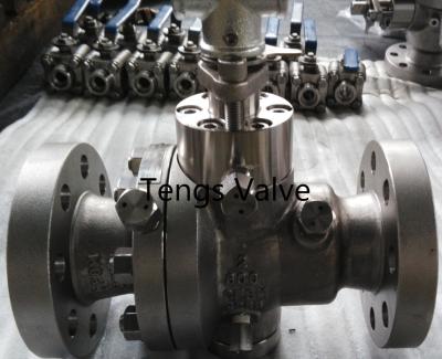 China Cast Stainless Steel A351-CF8M Split Body Reduced Bore Flanged TrunnionMounted Ball Valve zu verkaufen