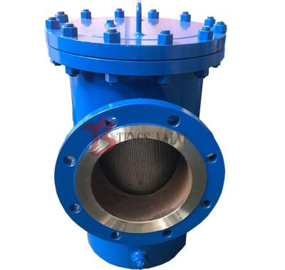 China Steel Basket Filter Simplex Type 150LB CS WPB Flanged to PN20 304SS Basket Fabricated Strainers zu verkaufen