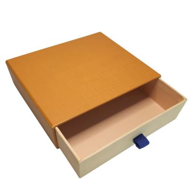 China Recyclable 2021 China Manufactured Gift Packaging Box Yellow Drawer Type Gift Packaging Box for sale