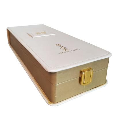 China Recyclable Wholesale Cardboard Storage Velvet Leather Jewelry Boxes printed luxury leather gift packaging boxes with zipper for sale