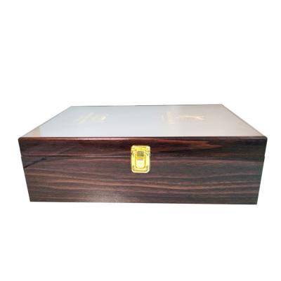 China Recyclable Professional Made Packing Box Square Wooden Luxury Exquisite Wine Packing Box for sale