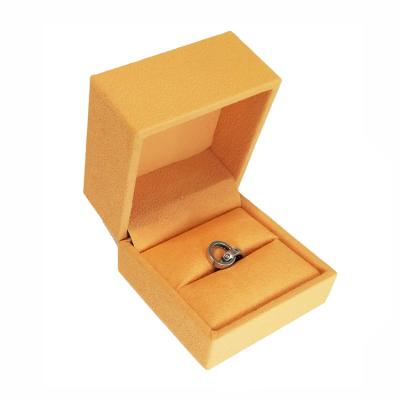 China Packaging For Ring Logo Velvet Ring Box High End Custom Jewelry Plastic Ring Box for sale