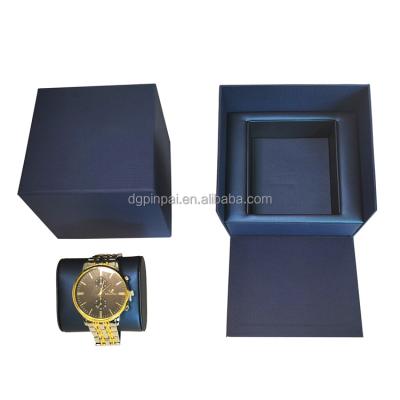 China Cheap Price Good Quality Fashion Watch Storage Box Luxury Blue PVC Paper Watch Box Luxuary Watch Box for sale