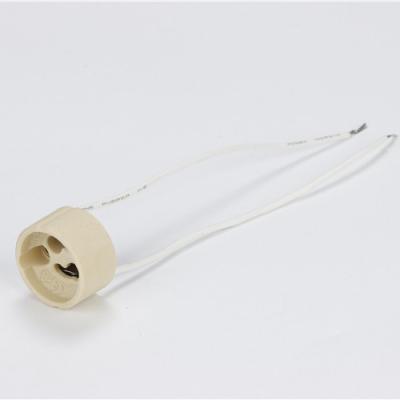 China Latest Eco - Friendly LED Bulb Socket Base Ceramic Halogen Lamp Holder Wire Connector for sale