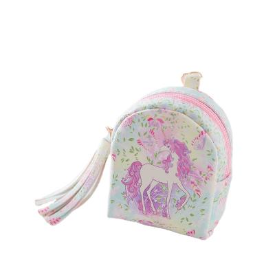 China Cute Little Key Bag Girls Unicorn Pattern Cartoon Purse Mini Coin PU Kawaii Key Case For Student Kids for sale