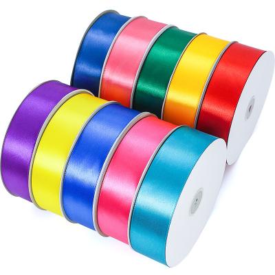 China Wholesale 4cm-1 1/2 Inch Solid Color Face Polyester Single Satin Ribbon High Tenacity 196 Colors For Party Wedding Festival Decoration for sale