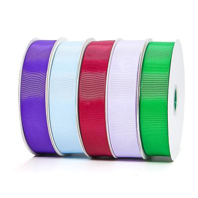 China 3 6 10 12 15 20 25 38 50 75 Mm High Tenacity 100% Solid Color Double Face Polyester Grosgrain Stock 100% Grosgrain Ribbon for sale