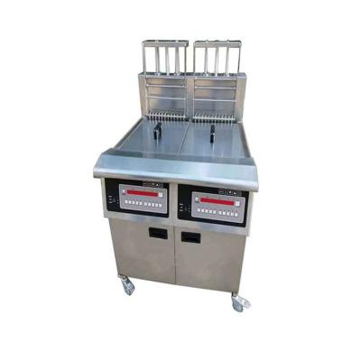 China Deep Fryer Automatic Oil Filter Lifting Deep Fryer with Oil Filter Cart Double and Four Basket Electric Fryer for sale