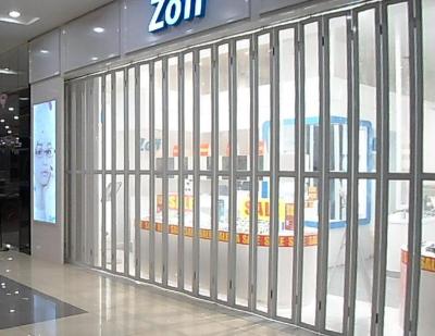 China Easily Assembled Commercial Store Crystal Polycarbonate Polycarbonate Folding Shutter for sale