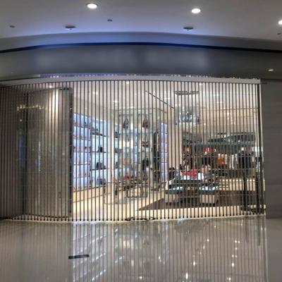 China Modern Aluminum Anti-theft Entrance Modern Commercial Front Polycarbonate Polycarbonate Shop Style Sliding Door for sale