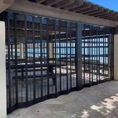 China Anti-theft Multicolor Patio Aluminum Grill Vertical Sliding Outdoor Folding Door for sale