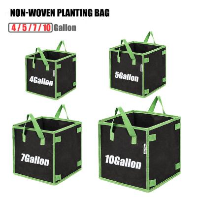 China Gardening Growing Plant Square Grow Bag Nursery Tomato Plant Potato Plant Bucket Felt Grow Flower Cloth Grow Pot Seedling Nonwoven Bag for sale