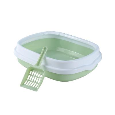 China Viable Open Plastic Kitten Tray Bedpan Cleaning Bath Basin Cat Litter Box Large Capacity Anti-Splash Cats Toilet Pet Sandbox Supplies for sale