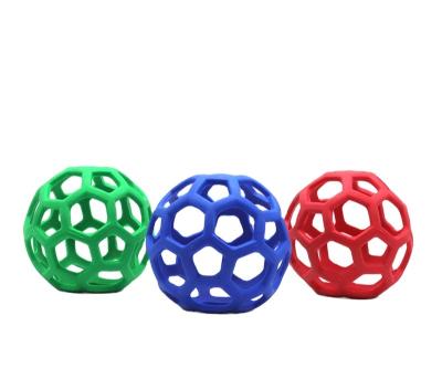 China Durable Durable Hard Rubber Rolling Molar Ball Toothbrush Training Watermelon Eco Pet Dog Ball Pet Treat Toy Balls for sale