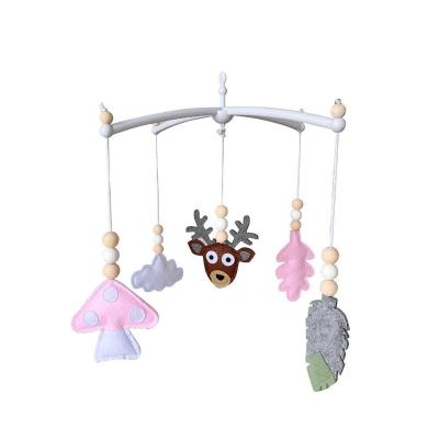 China Cartoon Boho Rainbow Baby Crib and Ceiling Decoration Wooden Baby Crib Hutch Mobile Gym Toys Felt Baby Crib Mobile for sale