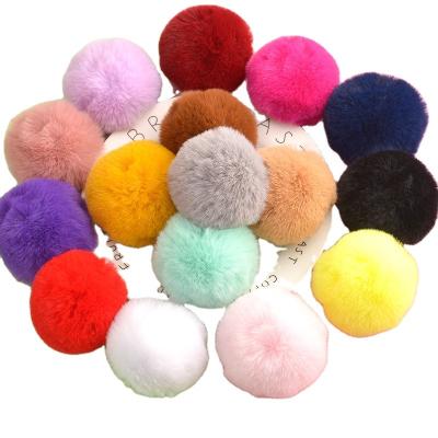 China Faux Rabbit Fox Fur Solid Color Pompoms Large Raccoon Fur DIY Pompom Balls For Beanie Knitted Hats for sale