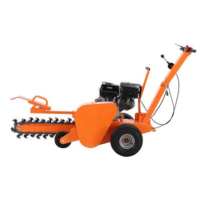 China 27blades Chain 15HP Gasoline Trencher With Ducar Engine Recoil Starter Trenching Depth 60CM for sale